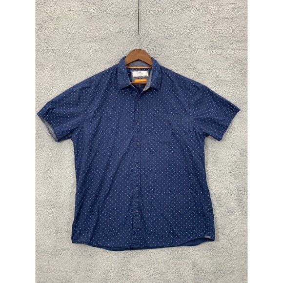 MBX Premium Goods XL/TG Red White Blue Short Sleeve Button Up Shirt 4th of July - Picture 1 of 8